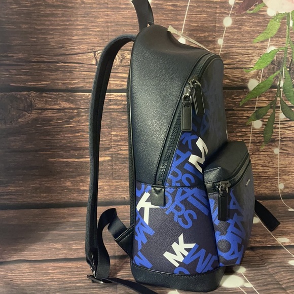 Michael Kors Bags Michael Kors Cooper Black Blue Large Backpack